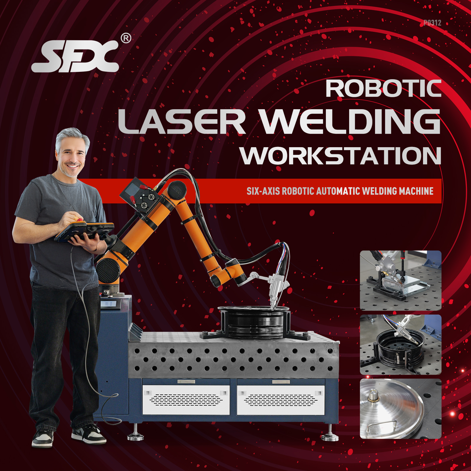 SFX 1500W 2000W 3000W Robotic Laser Welding Workstation Six-Axis Automatic Welding Machine